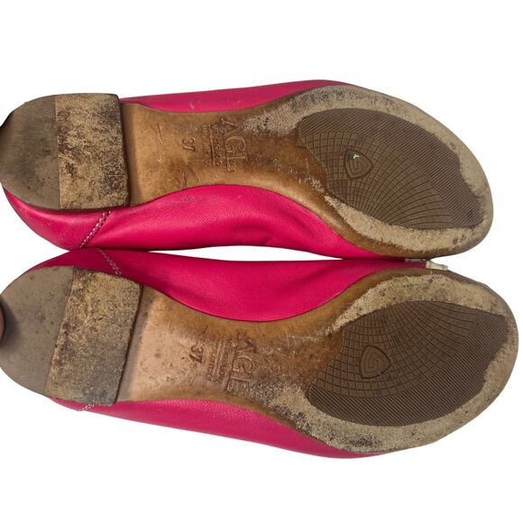 AGL ATTILIO GIUSTI LEOMBRUNI Ballet Flats Slip-On Leather Pink Silver Size EU 37 - Picture 6 of 8